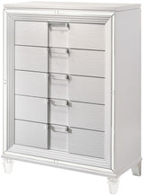 LEACREST White 39" x 54" Chest with Flip-Top Mirror