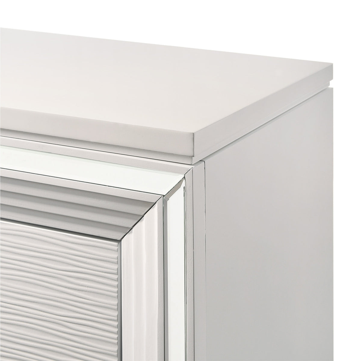 LEACREST White 39" x 54" Chest with Flip-Top Mirror