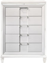 LEACREST White 39" x 54" Chest with Flip-Top Mirror