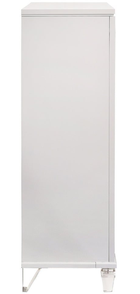 LEACREST White 39" x 54" Chest with Flip-Top Mirror