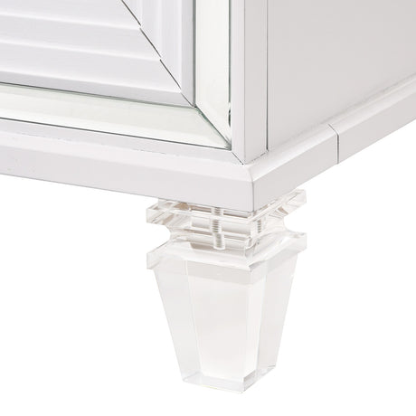 LEACREST White 39" x 54" Chest with Flip-Top Mirror
