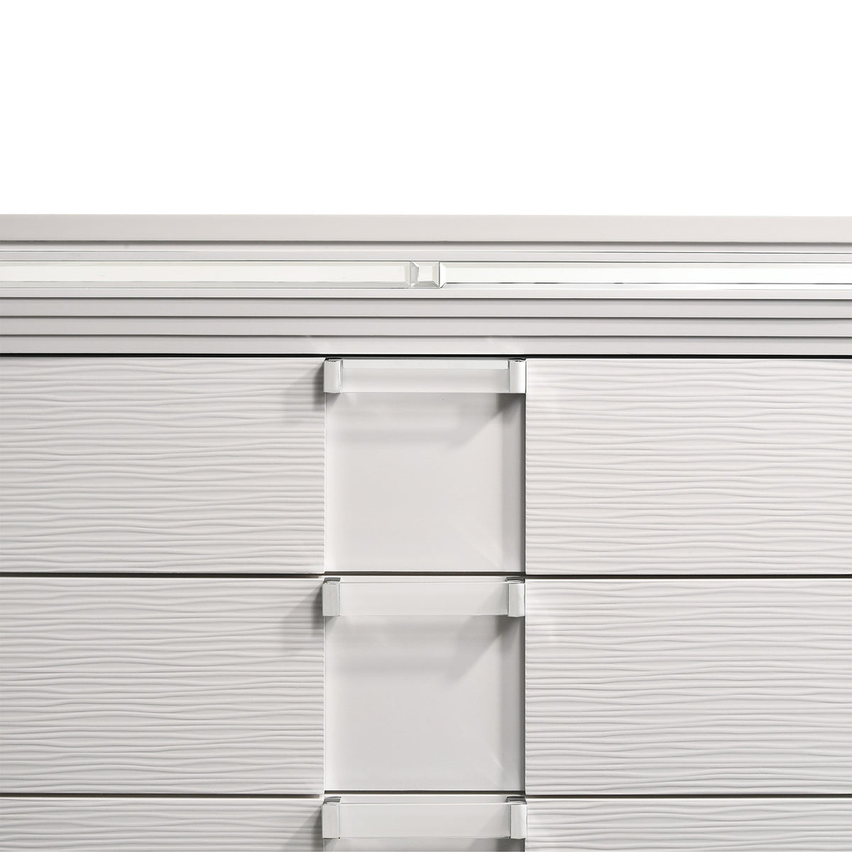 LEACREST White 39" x 54" Chest with Flip-Top Mirror