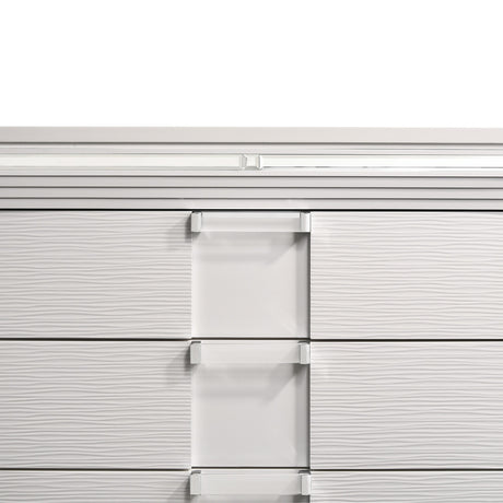 LEACREST White 39" x 54" Chest with Flip-Top Mirror