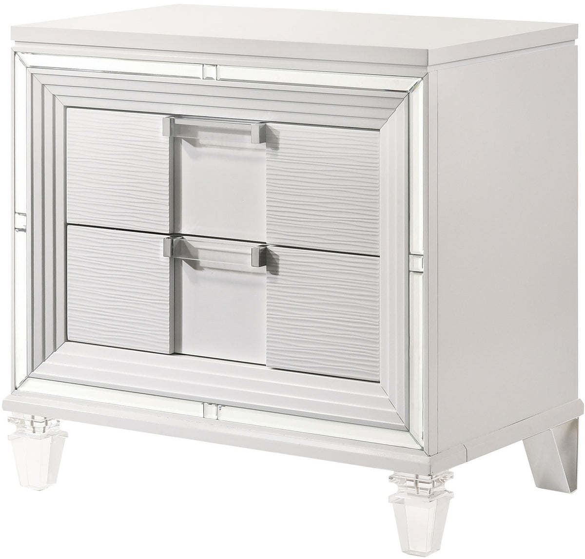 LEACREST White 31" Wide x 30" Height Nightstand with USB's