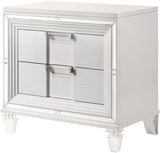 LEACREST White 31" Wide x 30" Height Nightstand with USB's