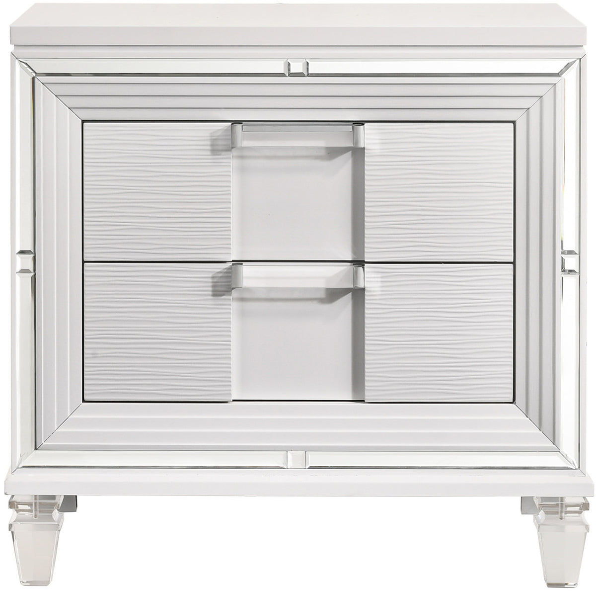 LEACREST White 31" Wide x 30" Height Nightstand with USB's