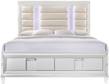 LEACREST White 68" Height Storage Bed with LED's