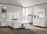 LEACREST White 68" Height Storage Bed with LED's