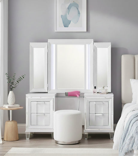 LEACREST White 63" Wide x 84" Height Vanity Set with LED's