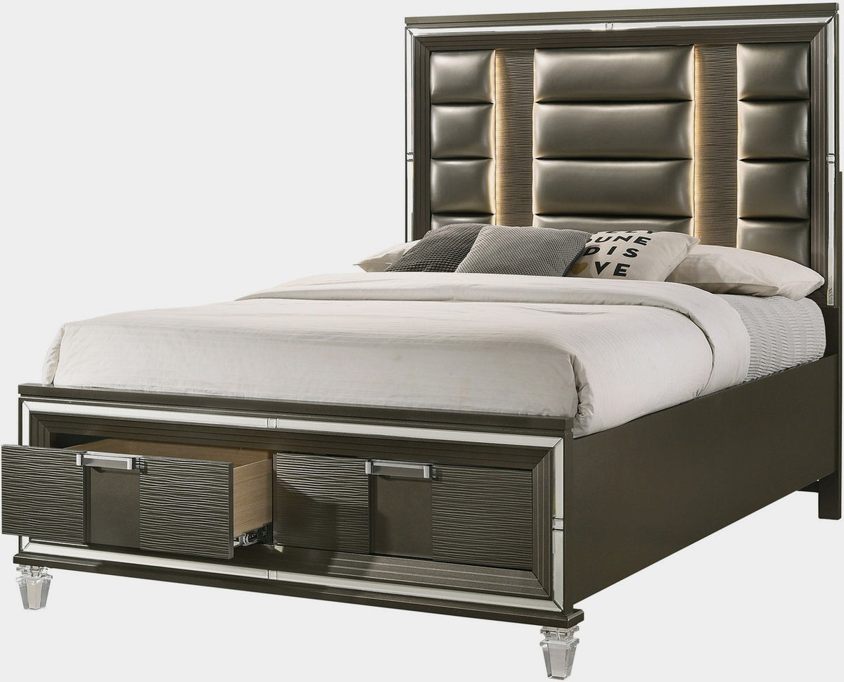LEACREST Copper 68" Height Storage Bed with LED's