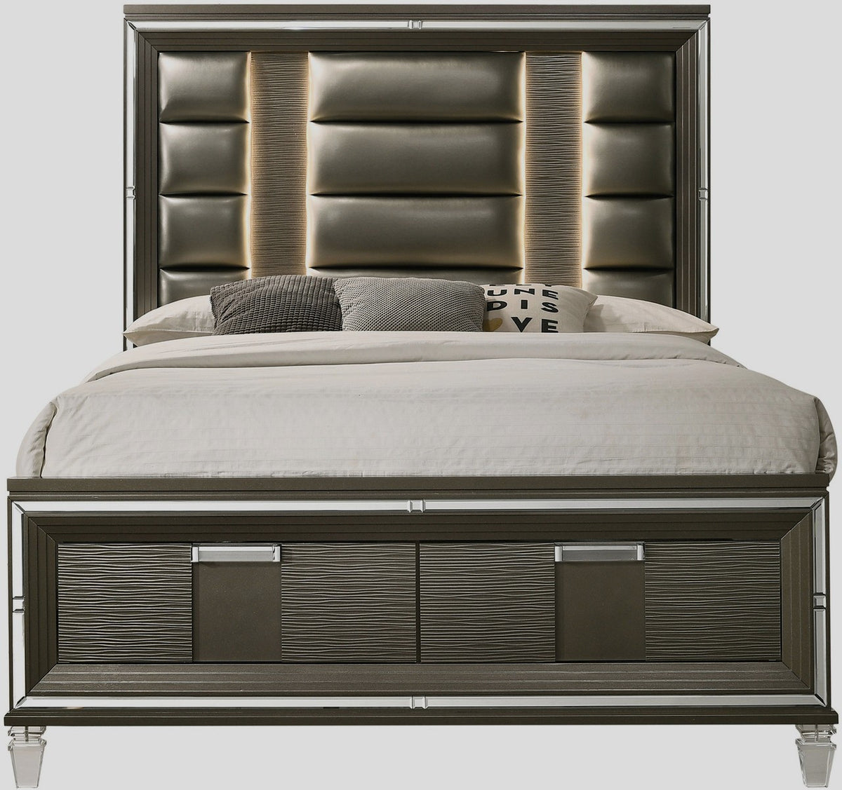 LEACREST Copper 68" Height Storage Bed with LED's