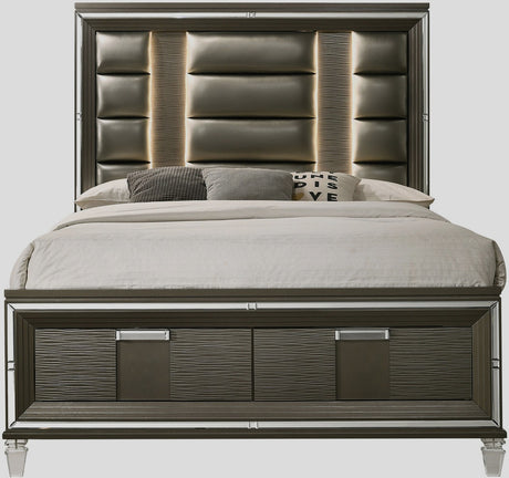 LEACREST Copper 68" Height Storage Bed with LED's