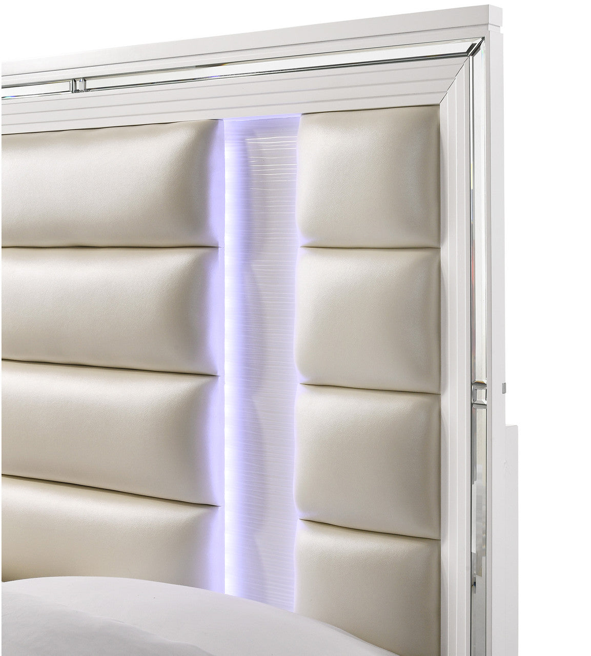 LEACREST White 68" Height Storage Bed with LED's