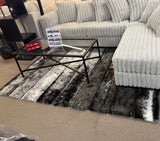 LEGION Black/Gray 5' x 8' Luxury Area Rug