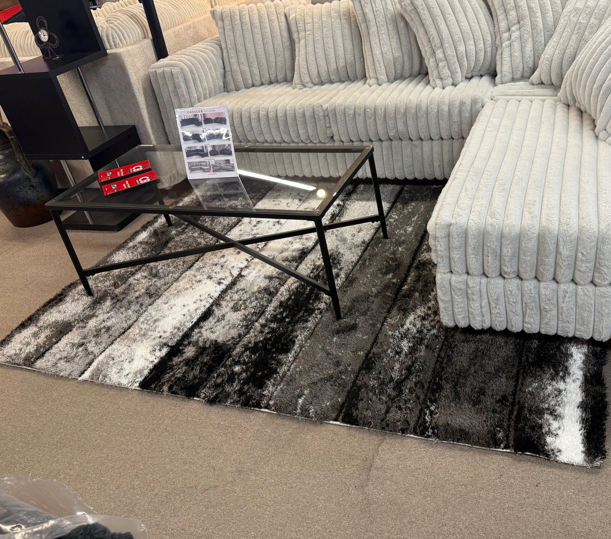 LEGION Black/Gray 8' x 10' Luxury Area Rug