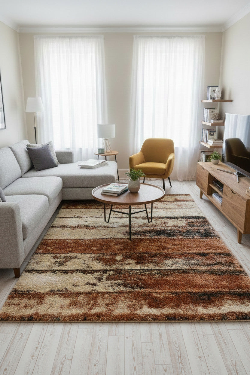 LEGION Rust Orange 5' x 8' Luxury Area Rug