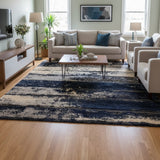 LEGION Dark Blue 5' x 8' Luxury Area Rug