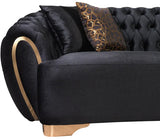 LEINA Black Velvet Sofa & Loveseat
