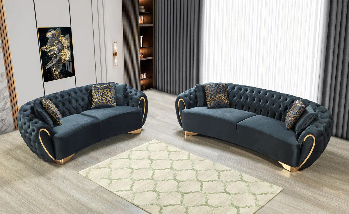 LEINA Green Velvet Sofa & Loveseat