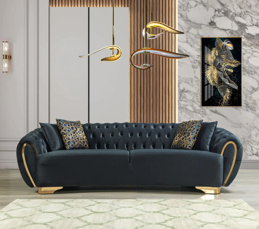LEINA Green Velvet Sofa & Loveseat