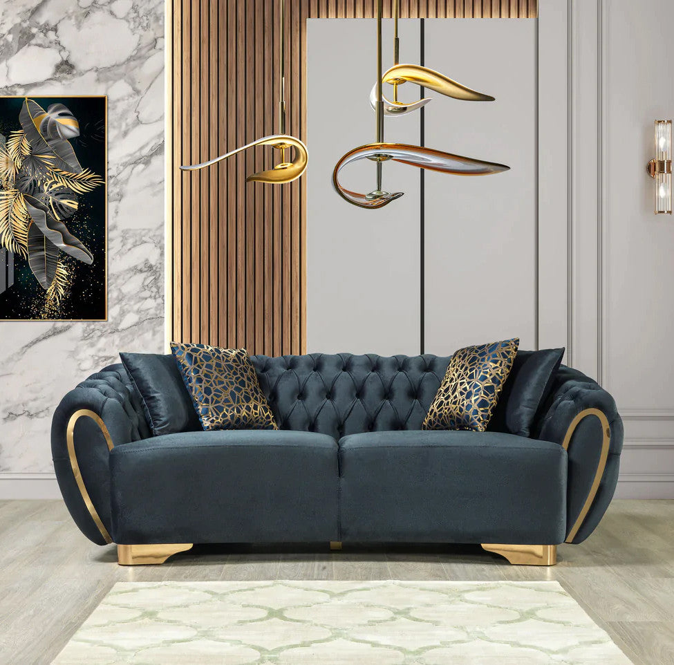LEINA Green Velvet Sofa & Loveseat