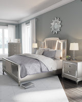 LENNAI Champagne Silver Bedroom Set with LED's