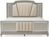 LENNAI Champagne Silver Bed with LED's