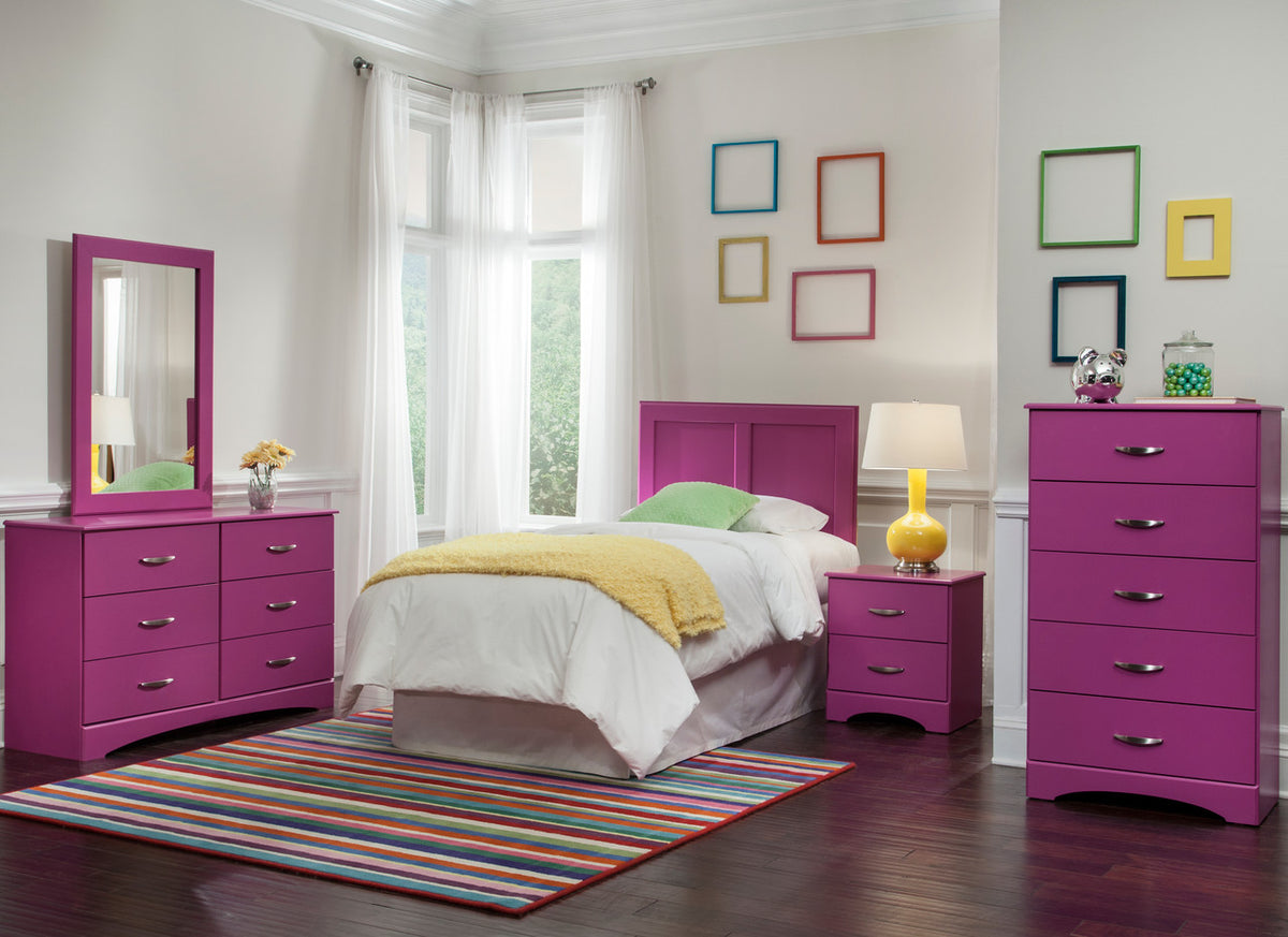 LEONE Purple 48" Wide Dresser & Mirror