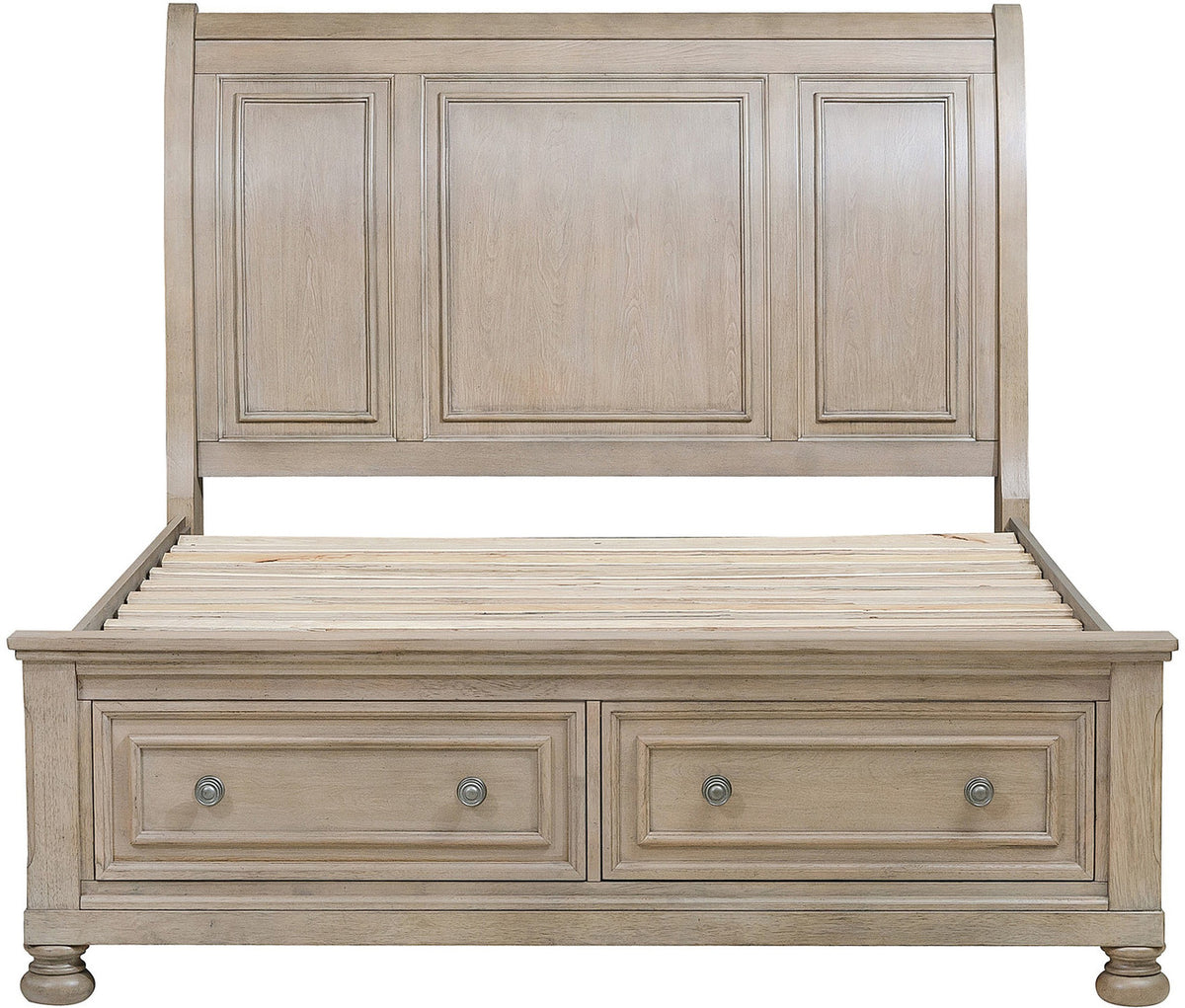 LETY Gray Platform Storage Bedroom with Hidden Drawers