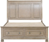 LETY Gray Platform Storage Bedroom with Hidden Drawers