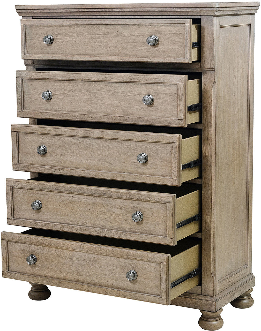 LETY Gray Platform Storage Bedroom with Hidden Drawers