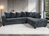 LEVITA Charcoal Corduroy 107" x 80" Sectional
