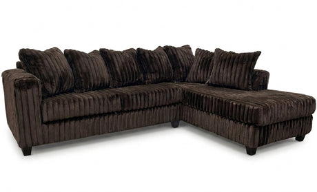 LEVITA Chocolate Corduroy 107" x 80" Sectional