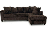 LEVITA Chocolate Corduroy 107" x 80" Sectional