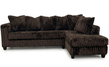 LEVITA Chocolate Corduroy 107" x 80" Sectional