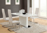 LEXANI Glossy White 5 Piece Dining Set