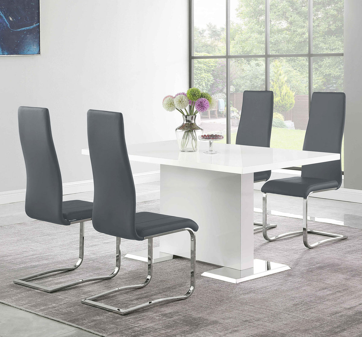 LEXANI Gray 17" Wide Dining Chair
