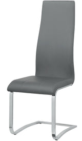 LEXANI Glossy White 5 Piece Dining Set with Gray Chairs