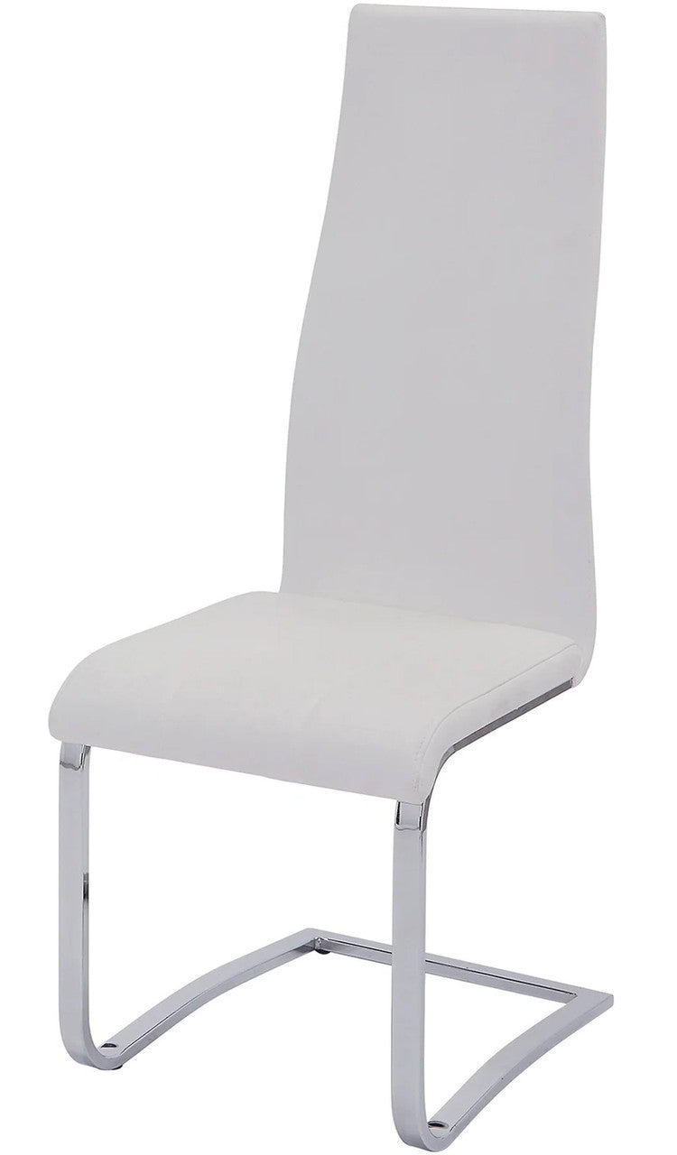 LEXANI Glossy White 5 Piece Dining Set