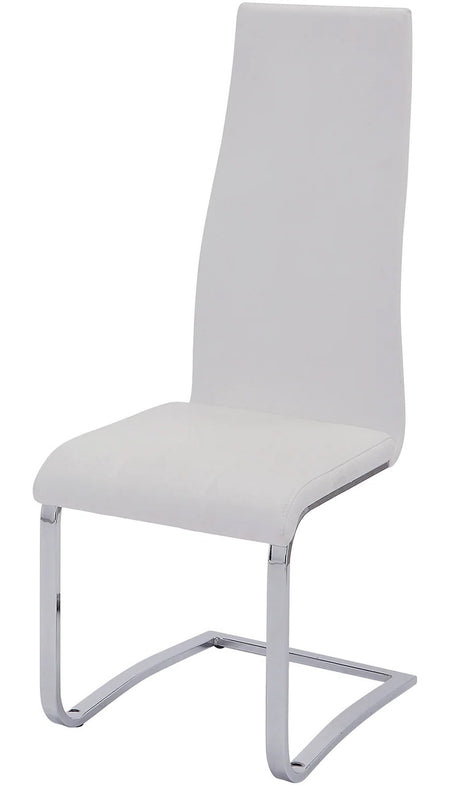 LEXANI Glossy White 5 Piece Dining Set