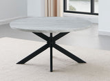 LILA Gray Faux Marble 36" Wide Round Coffee Table