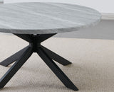 LILA Gray Faux Marble 36" Wide Round Coffee Table