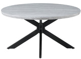 LILA Gray Faux Marble 36" Wide Round Coffee Table
