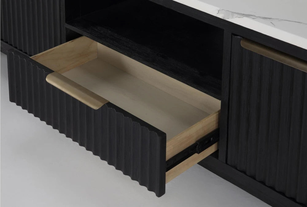 LIONGATE Black 84" Wide x 24" Height TV Stand