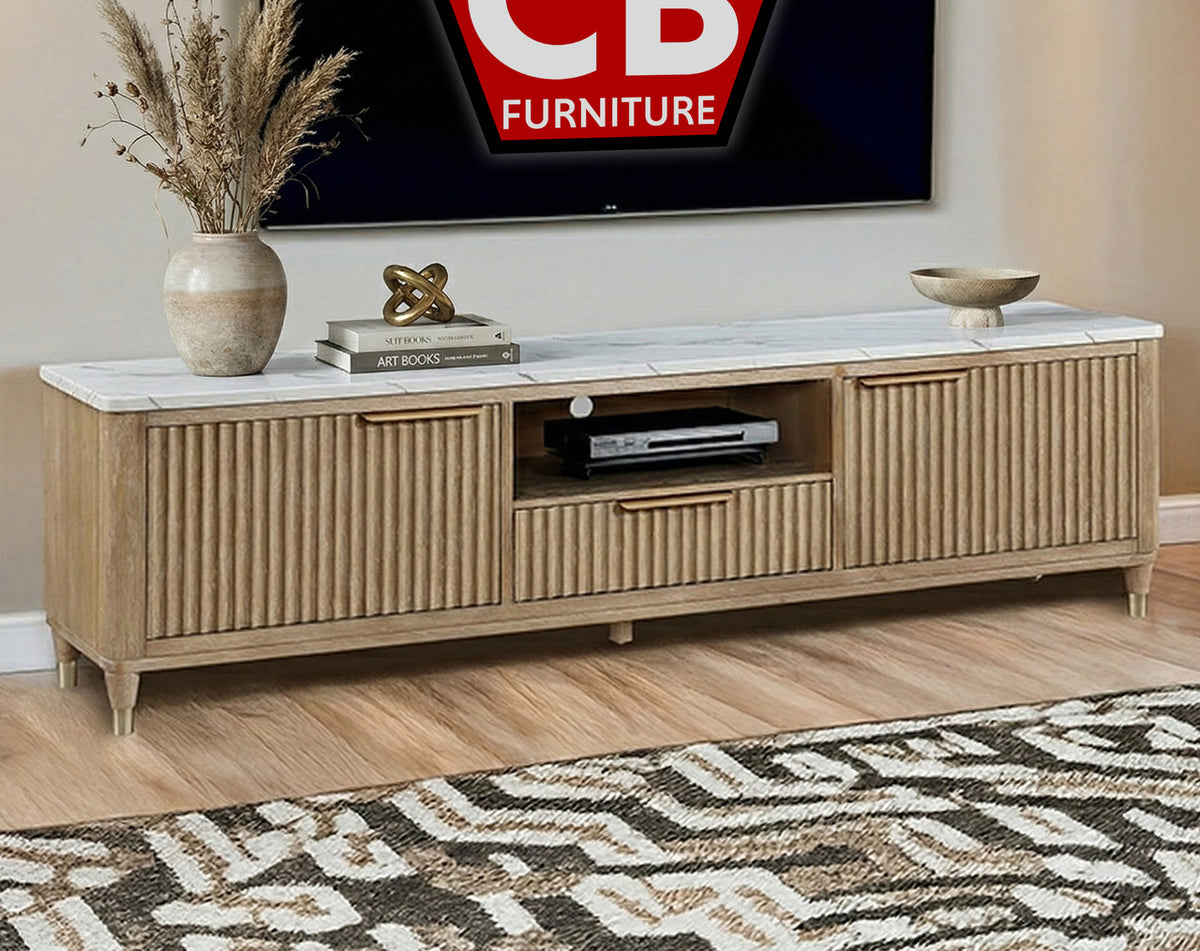 LIONGATE Natural Brown 84" Wide x 24" Height TV Stand