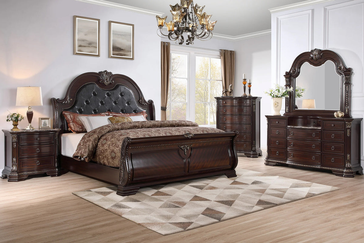 LISBON Dark Cherry Bedroom Set