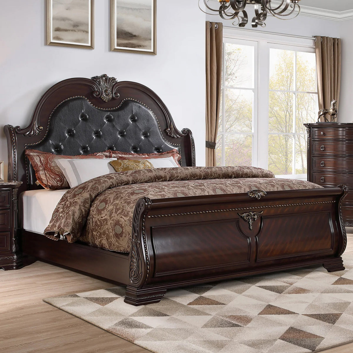 LISBON Dark Cherry Bedroom Set