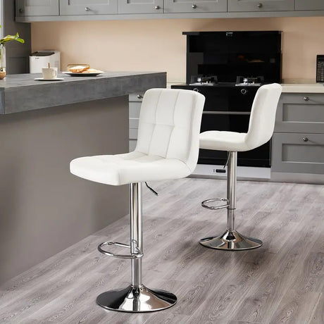 LIVIT White 24-34" Adjustable Height Barstool