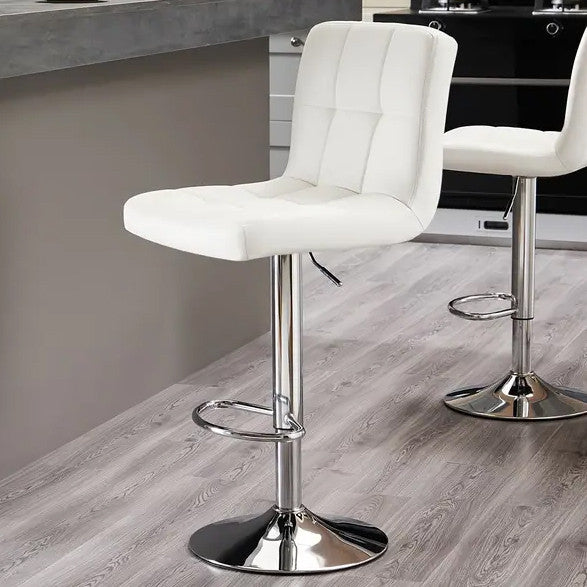 LIVIT White 24-34" Adjustable Height Barstool