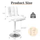 LIVIT White 24-34" Adjustable Height Barstool